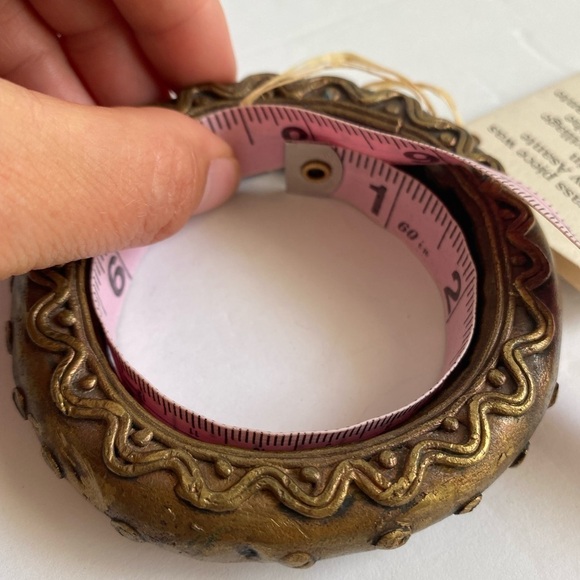 African Brass Bangle Bracelet Artisan Handmade Asante Ghana Tribal Currency - Picture 8 of 8